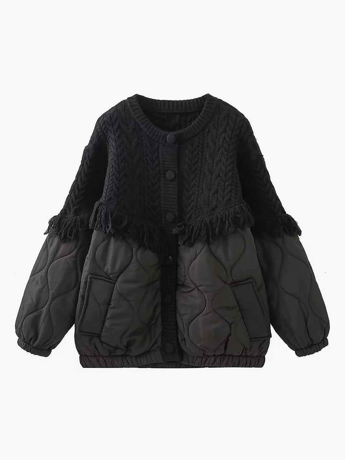 Cazel | Veste matelassée en tricot torsadé patchwork
