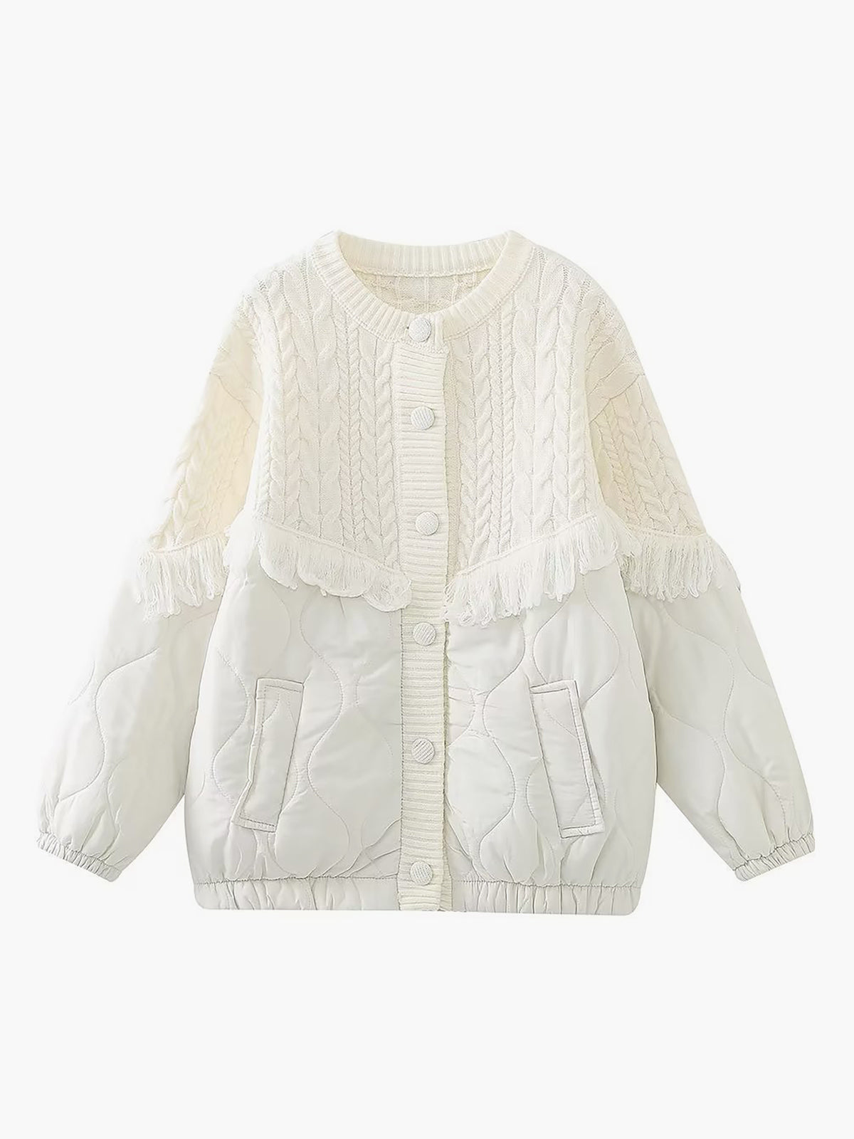 Cazel | Veste matelassée en tricot torsadé patchwork