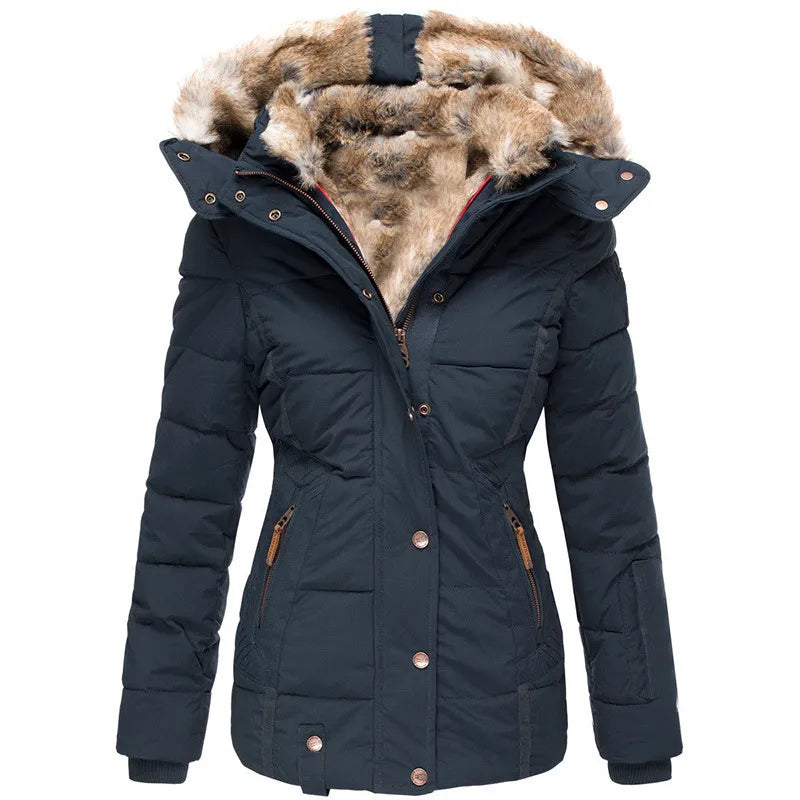 Cazel | Manteau d'hiver chaud avec doublure en fourrure