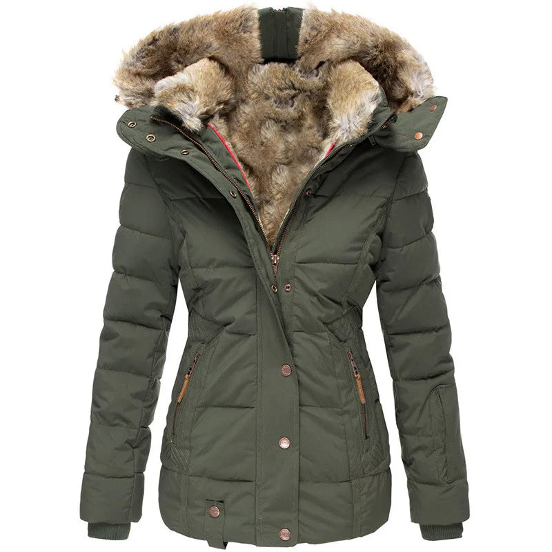 Cazel | Manteau d'hiver chaud avec doublure en fourrure