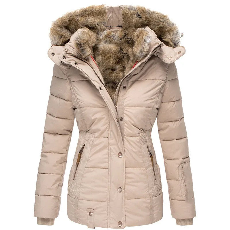 Cazel | Manteau d'hiver chaud avec doublure en fourrure