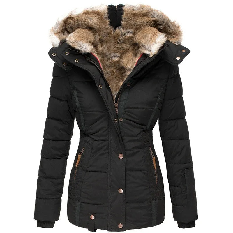 Cazel | Manteau d'hiver chaud avec doublure en fourrure
